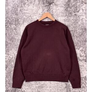Lady White Co Sweatshirt 36 / US Small Mens Brown Fleece Boxy Pullover Crew Neck